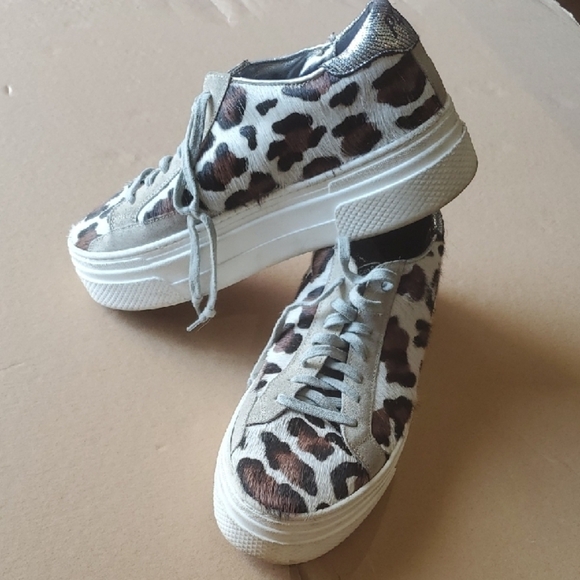 P448 Black and Brown Sneakers High-Top Style - Picture 14 of 14